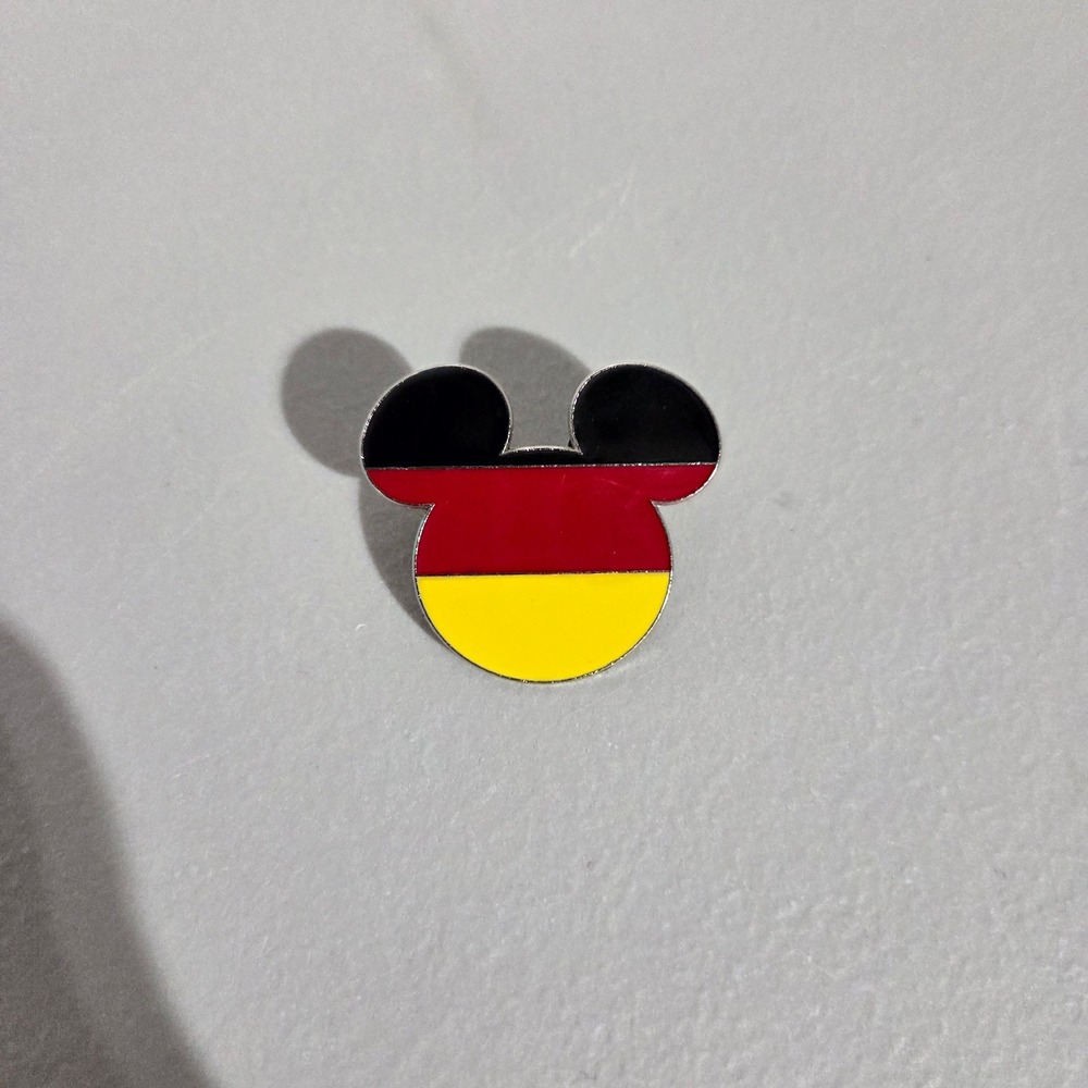Disney Pin Trading Mickey Mouse Head Germany Flag Pin Black Red Gold Enamel